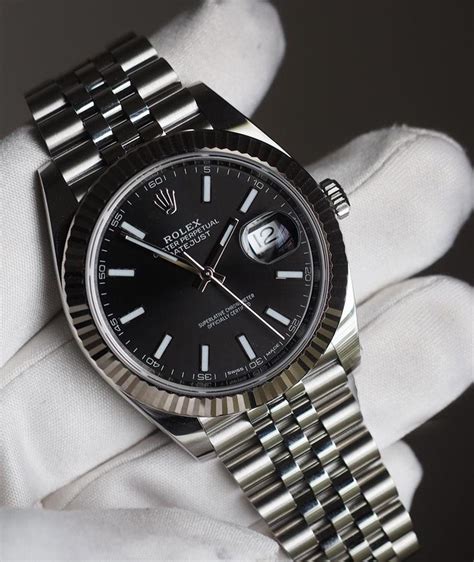 rolex datejust 41 schwarzes zifferblatt